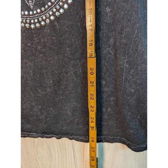 Affliction Live Fast American Customs T-Shirt Women's Size Medium Ripped Studded - Picture 6 of 6